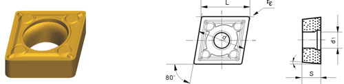 Indexable Inserta Type?C CCMT-HMF
