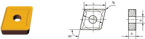 Indexable Inserta Type?C CNMG-ZF
