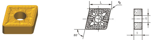 Indexable Inserta Type?C CNMG-ZPM