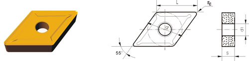 Indexable Inserta Type?D DNMG-ZF3