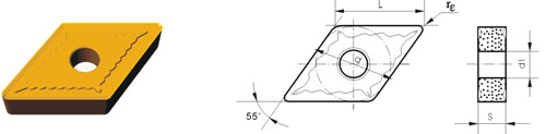 Indexable Inserta Type?D DNMG-ZM