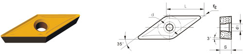 Indexable Inserta Type?V VAGT-ZF
